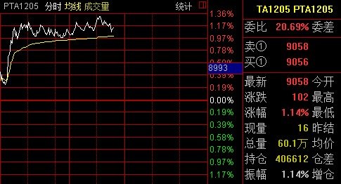 PTA期货盘初拉升 盘中维持高位震荡
